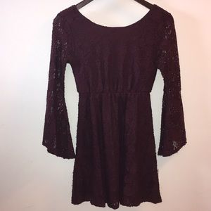 burgundy // maroon lace dress size xs
